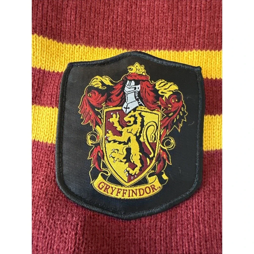 Harry Potter Wizarding World Gryffindor House Scarf Embroidered Crest Striped OS
